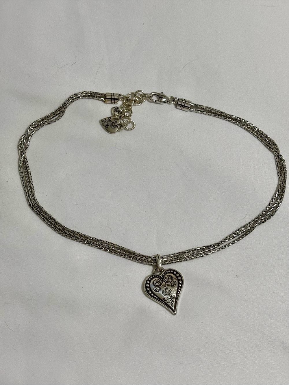 RETIRED Vintage Brighton OPHELIA Heart
Necklace SP Triple Strand -16 - Picture 2 of 4